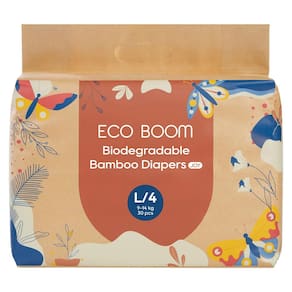 Fraldas ECO BOOM Tamanho 4 Embalagem sustentável de viscose de bambu