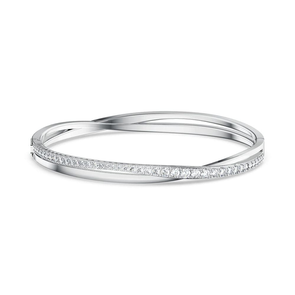 Pulseira Swarovski Hyperbola feminina com acabamento em ródio