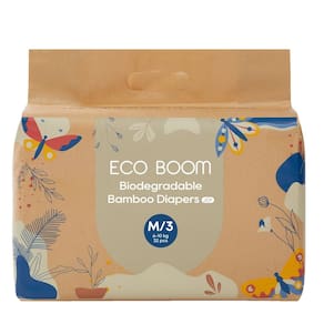 Fraldas ECO BOOM Tamanho 3 Embalagem sustentável de viscose de bambu