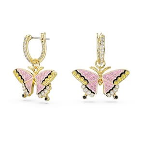 Brincos Swarovski Idyllia Drop dourados com pedras multicoloridas
