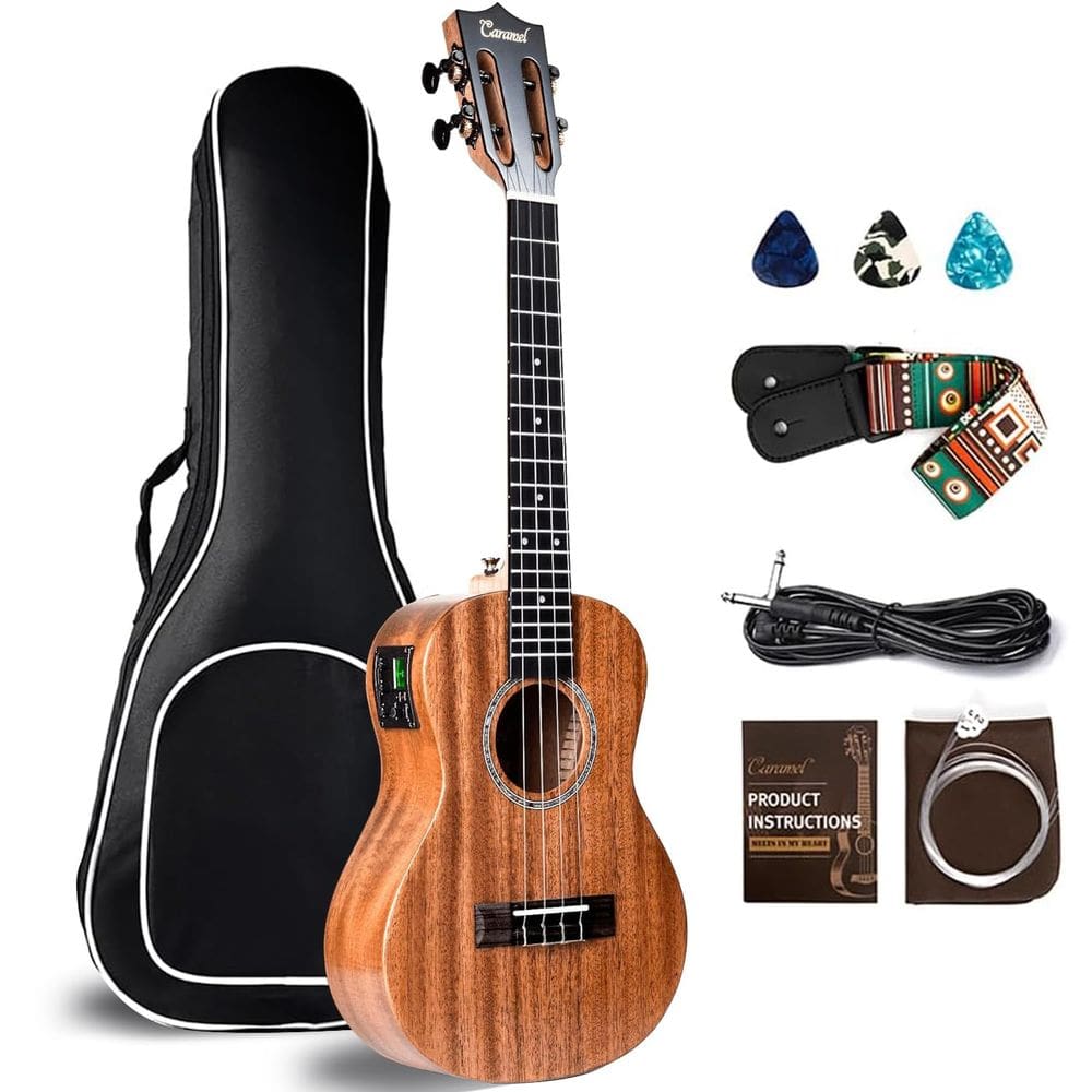 Ukulele Caramel CT402 All Solid Mahogany Tenor 26" LCD elétrico