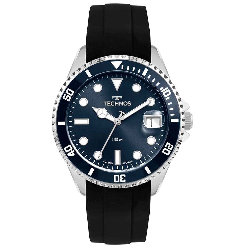 Relógio TECHNOS masculino analógico azul borracha 2415EB/2A