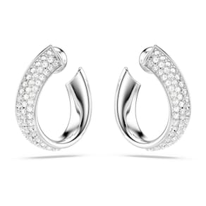 Brincos Swarovski Exist Mini Hoop Small White Rhodium
