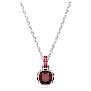 Colar Swarovski January Birthstone com pedra vermelha e cristais