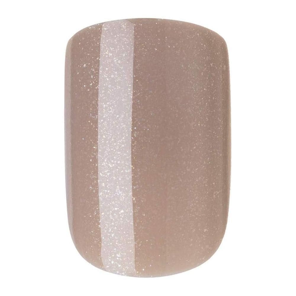 Unhas Postiças Nude Latte Belliz Quadrado Curto Ultra Brilho 24 Unidades