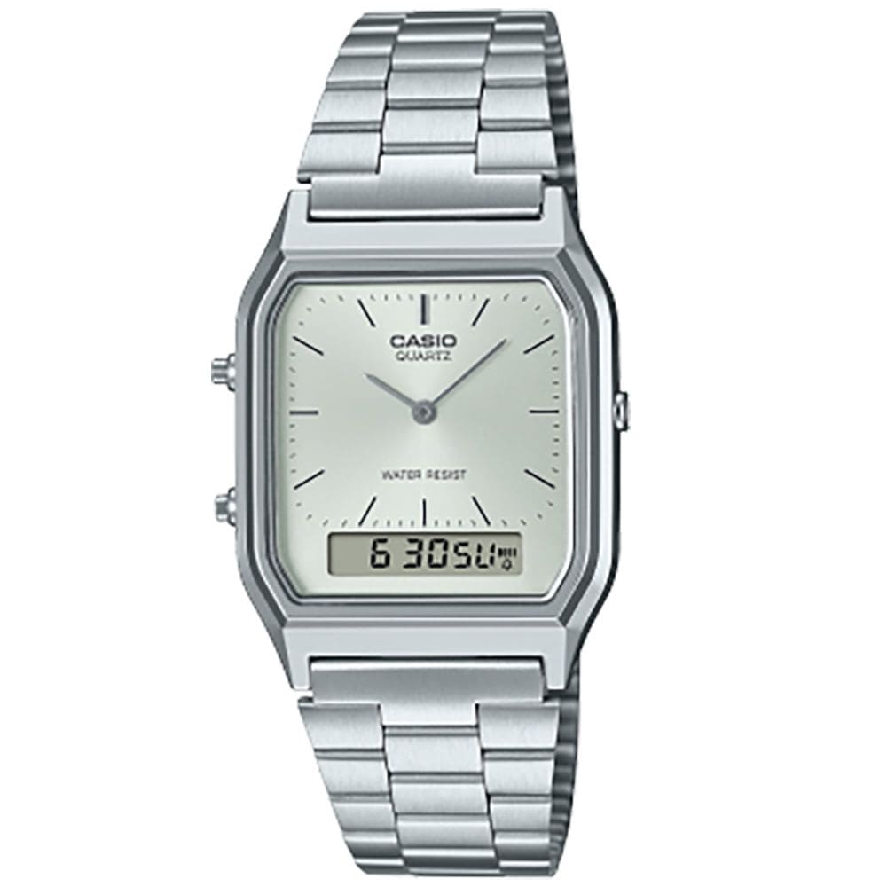 Relógio CASIO VINTAGE unissex analógico AQ-230A-7AMQYDF