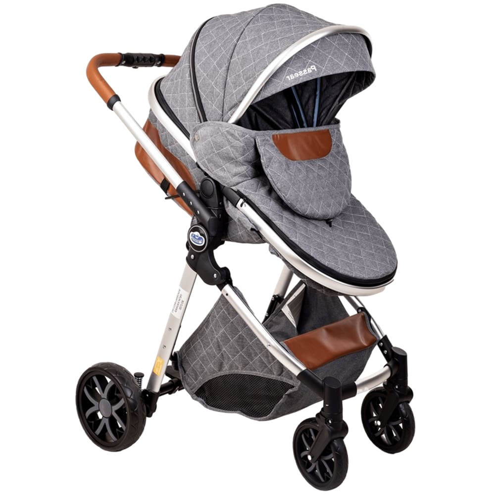 Carrinho de Bebe Passeio Moises Passear Baby Ares 3 em 1 Cinza