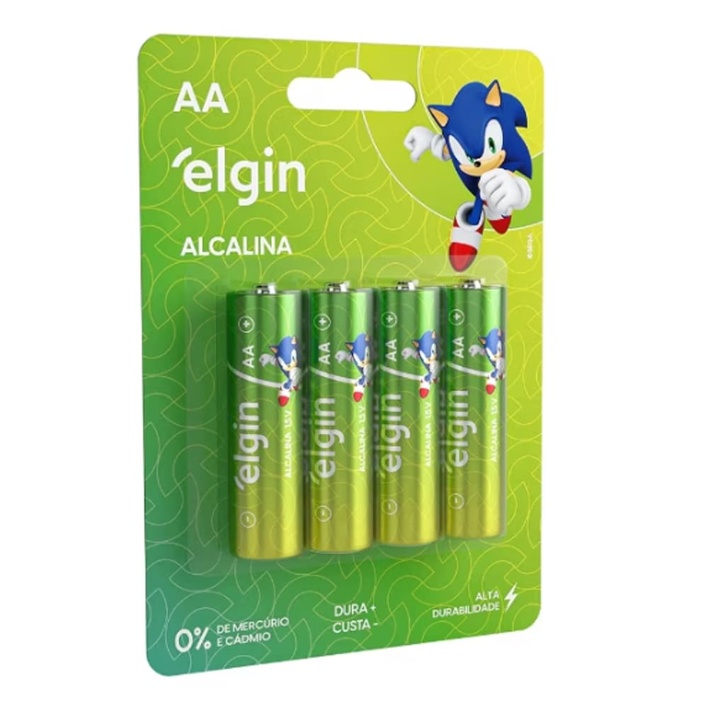 Pilha Alcalina Pequena Aa Blister Com 04 Unidades Sonic