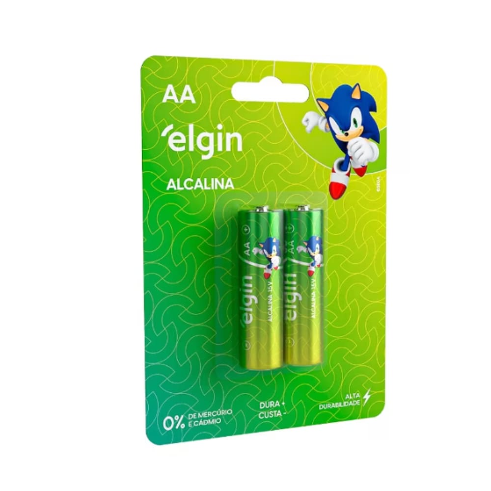 Pilha Alcalina Pequena Aa Blister Com 02 Unidades Sonic