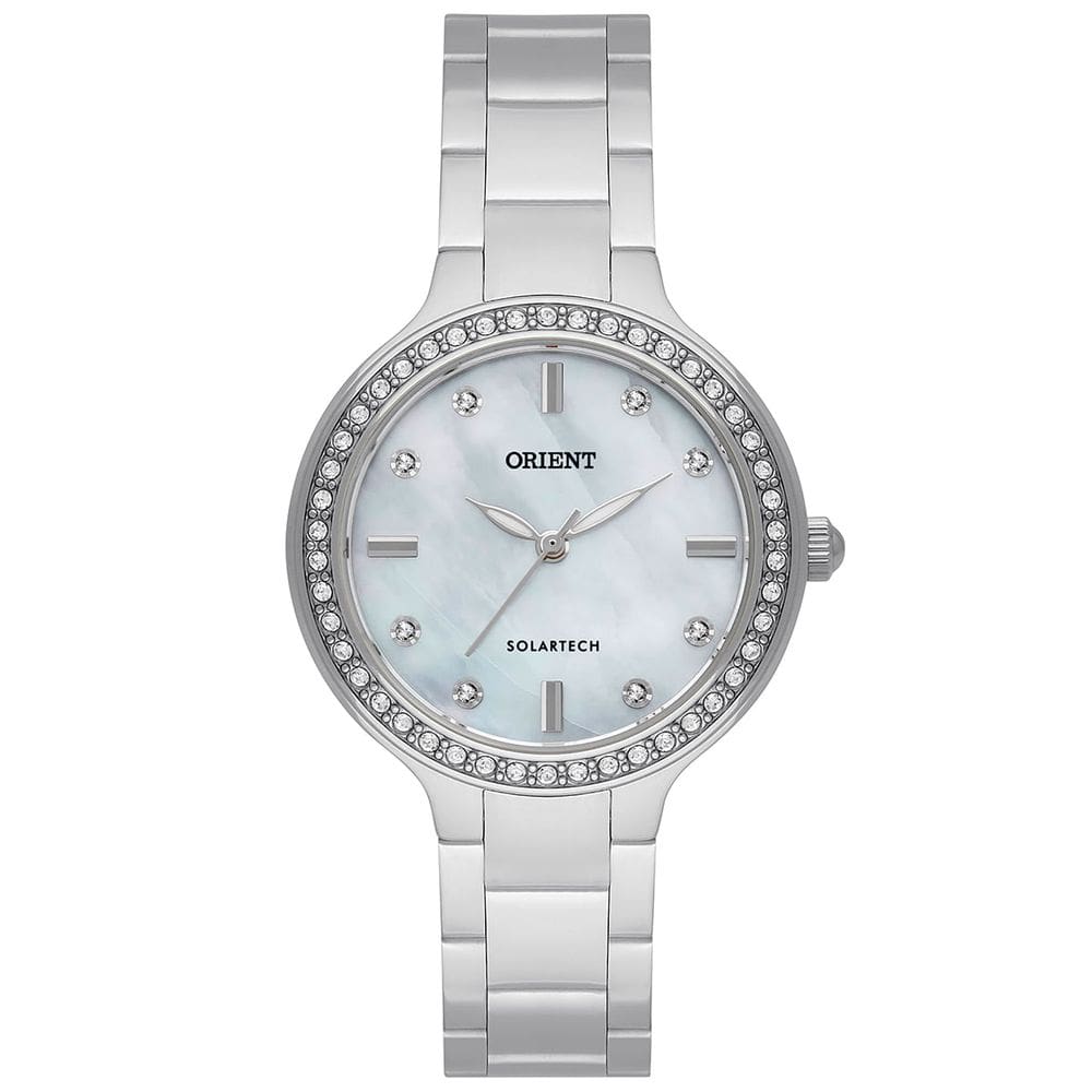 Relógio ORIENT feminino prata madrepérola FBSS0137 B1SX
