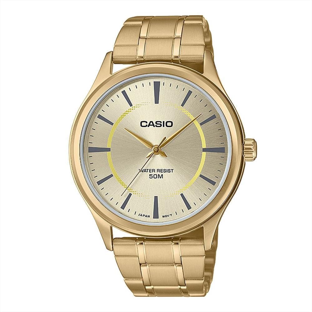 Relógio CASIO masculino analógico dourado LTC-100G-9EVDF