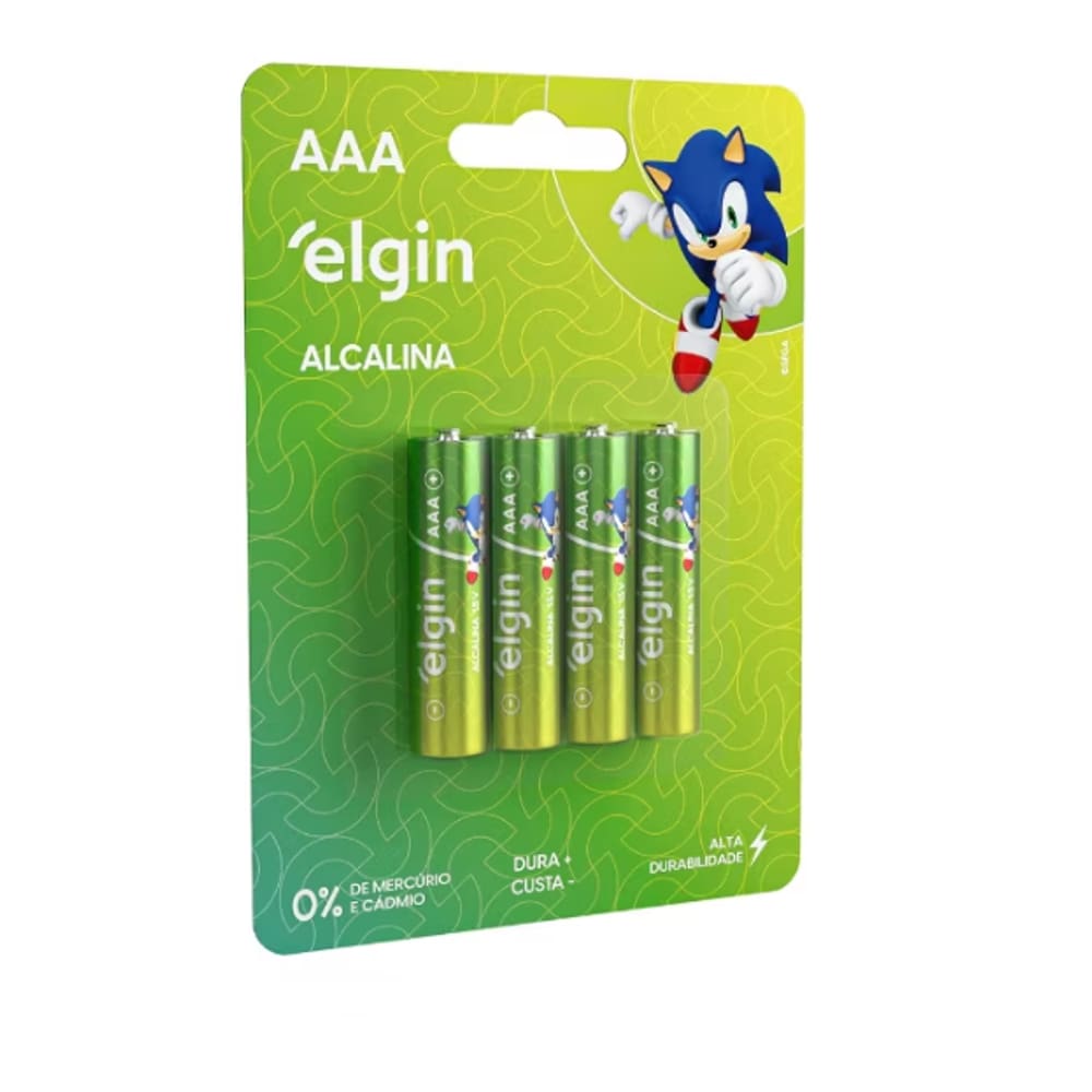 Pilha Alcalina Palito AAA Blister Com 04 Unidades Sonic
