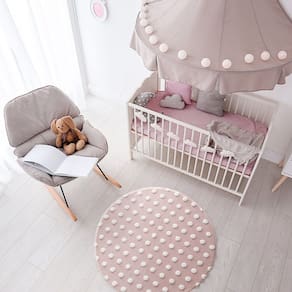 Tapete Infantil Jolitex Mimo Poá Rosa Redondo 100cm