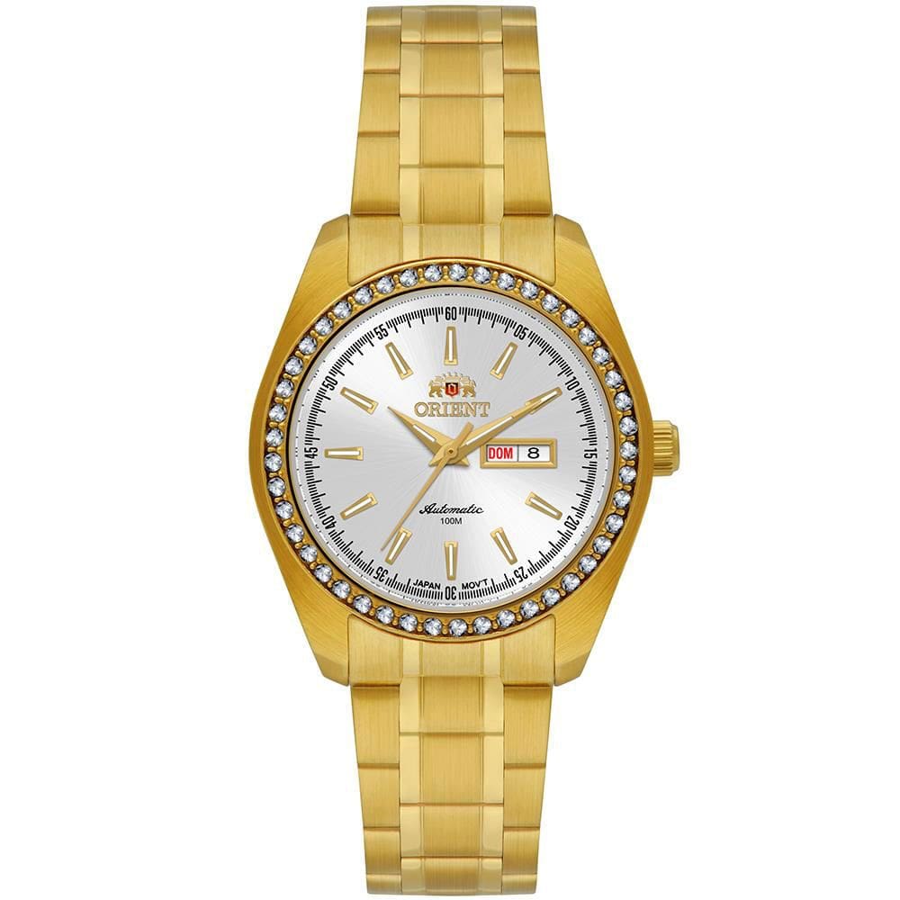 Relógio ORIENT feminino automático dourado NH6GG003 S1KX