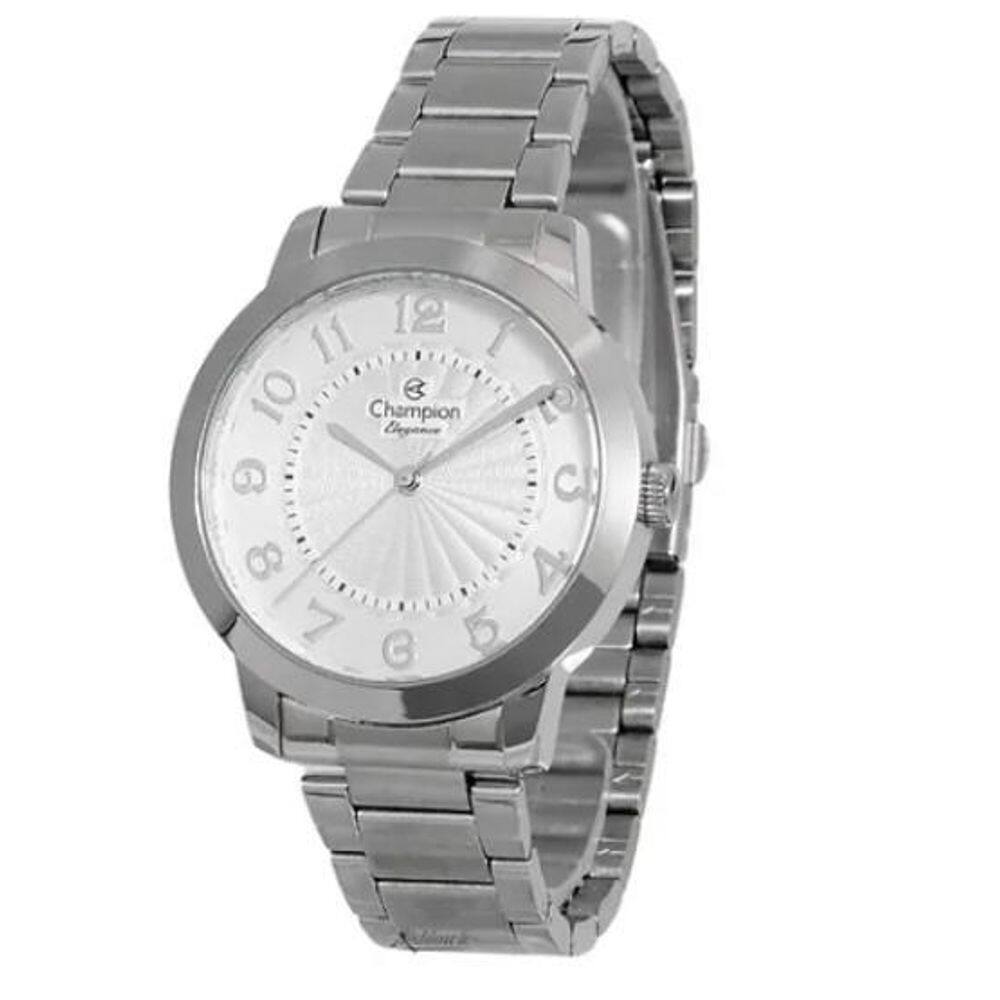 Relógio Champion Feminino Prata Mostrador Branco CN25118Q