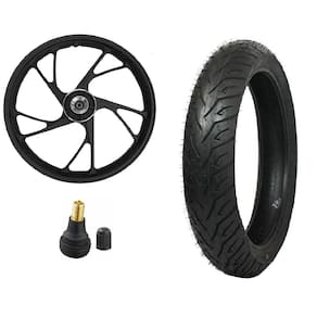 Roda Titan 150 160 Pé De Galinha Disco Dianteira + Pneu 80/100-18 Pirelli City Dragon + Bico