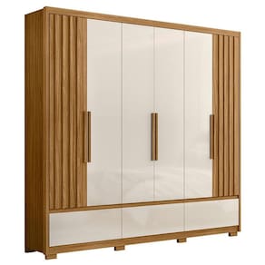 Guarda Roupa Casal Amazonas 6 Portas Freijó Off White- Moval