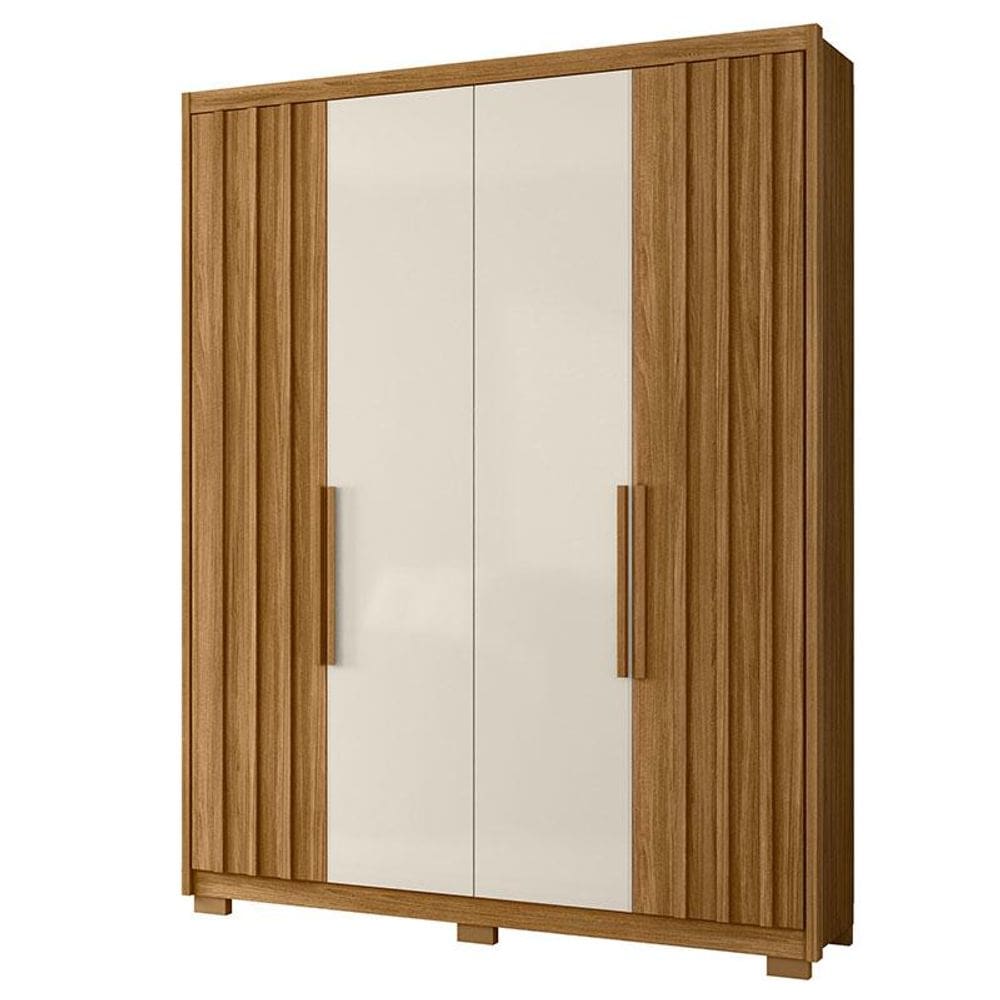 Guarda Roupa Solteiro Califórnia 4 Portas Freijó Off White - Moval
