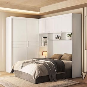 Quarto Modulado Casal Ambiente Florença Branco Brilho - Moval