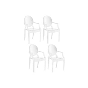 Cadeira Sala De Jantar Wind Plus Uz4003 Kit 4 Un Polipropileno Branco - Kappesberg