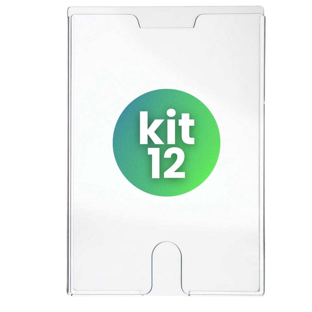 Kit 12 Display Expositor Folheto Informativo Office 32x24cm A4 Vertical Horizontal Cristal
