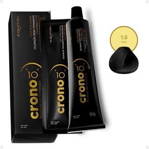 Coloração Creme Permanente Acquaflora Crono 10 minutos 1.0 Preto 60g