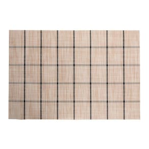Lugar Americano Em Pvc Grid Branco E Preto Lyor 45x30cm