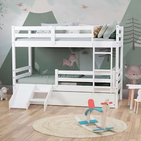Treliche Solteiro Dreams Grade E Mini Escada/escorregador Madeira Maciça Branco Megamobilia