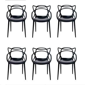 Cadeira Moderna Para Mesa De Jantar Master Allegra - Kit Com 6