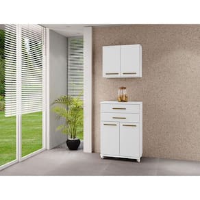 Balcão Monaco Master Mdf Arte Móveis Branco