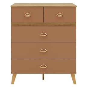 Comoda 5 Gavetas 91 Cm Pes Retro Ibi 20030 Nature Camarim Vlr