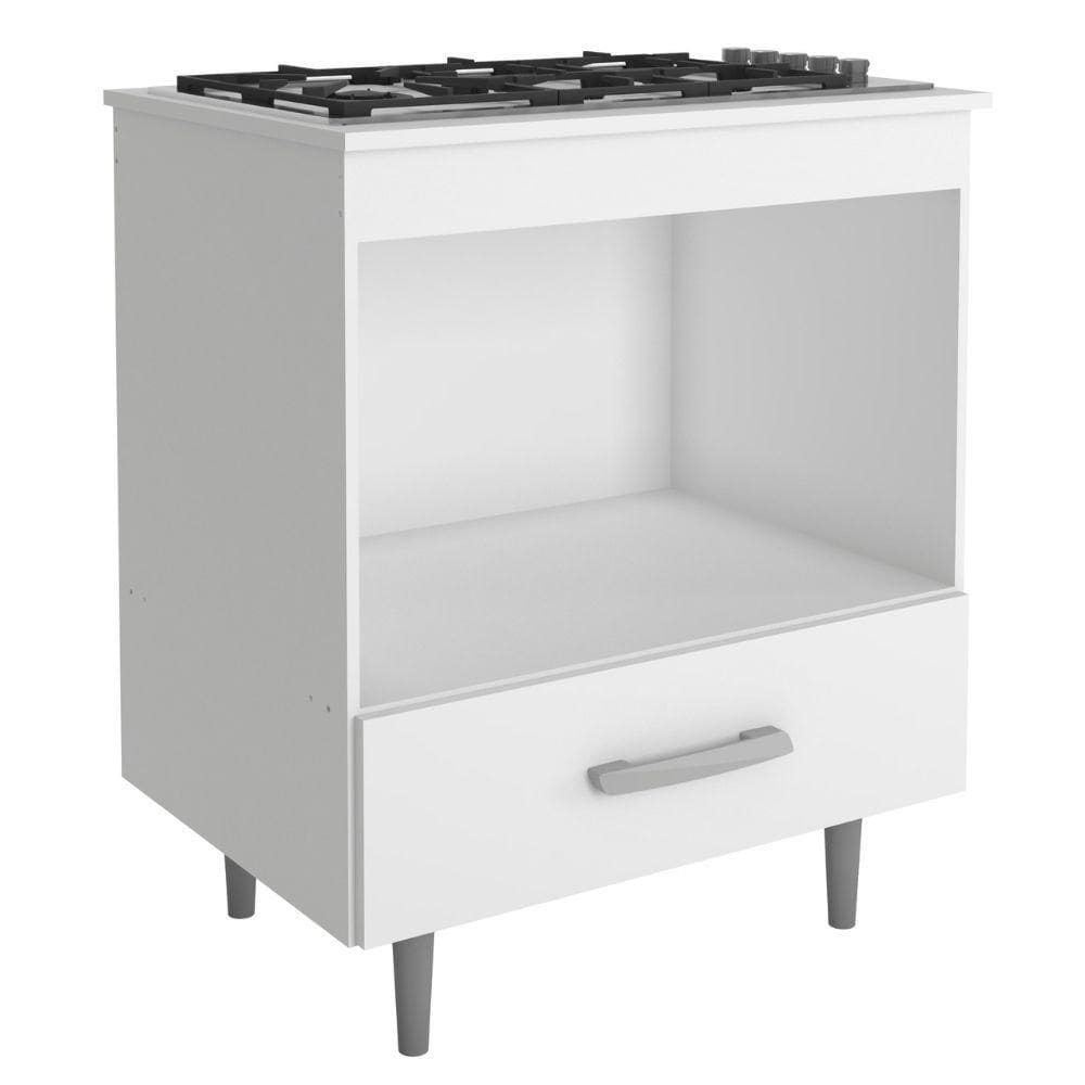 Balcão Para Cooktop 4 Bocas Alecrim Branco Poliman