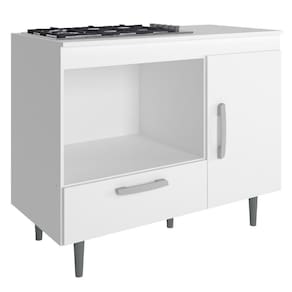 Balcão Para Cooktop 4 Bocas Alecrim 1 Porta Branco Poliman