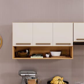 Armário Aéreo Plus Master Arte Móveis Cinamomo/ Off White