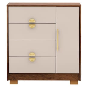 Comoda Sapateira 4 Gavetas 1 Porta 93 Cm 20033 Imbuia Fendi Vlr