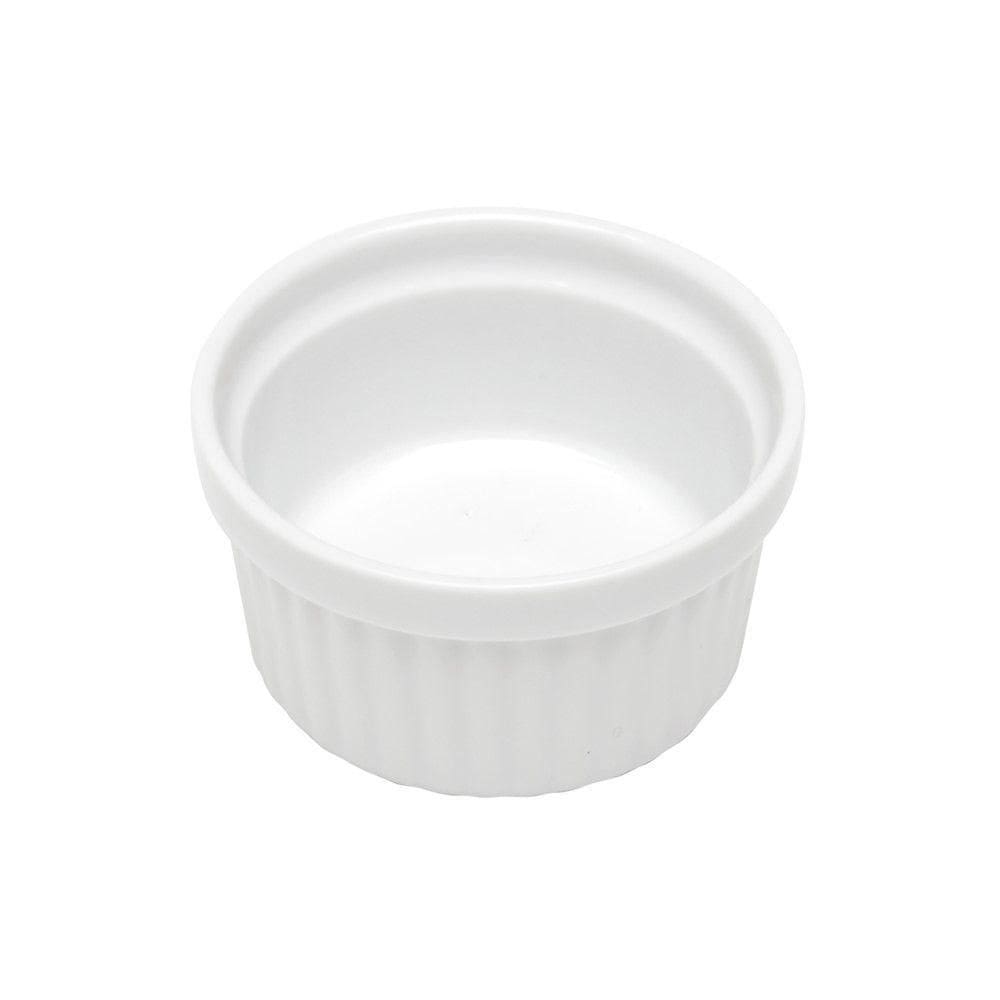Kit 2 Ramequim Mini Bowl De Porcelana Molheira Clássico Canelado Branco Lyor 155ml