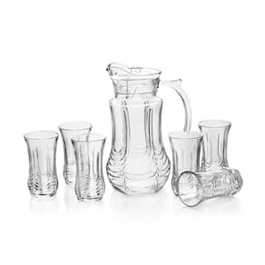 Conjunto Jarra De Vidro 1,8l E 6 Copos 250ml Emcasatem