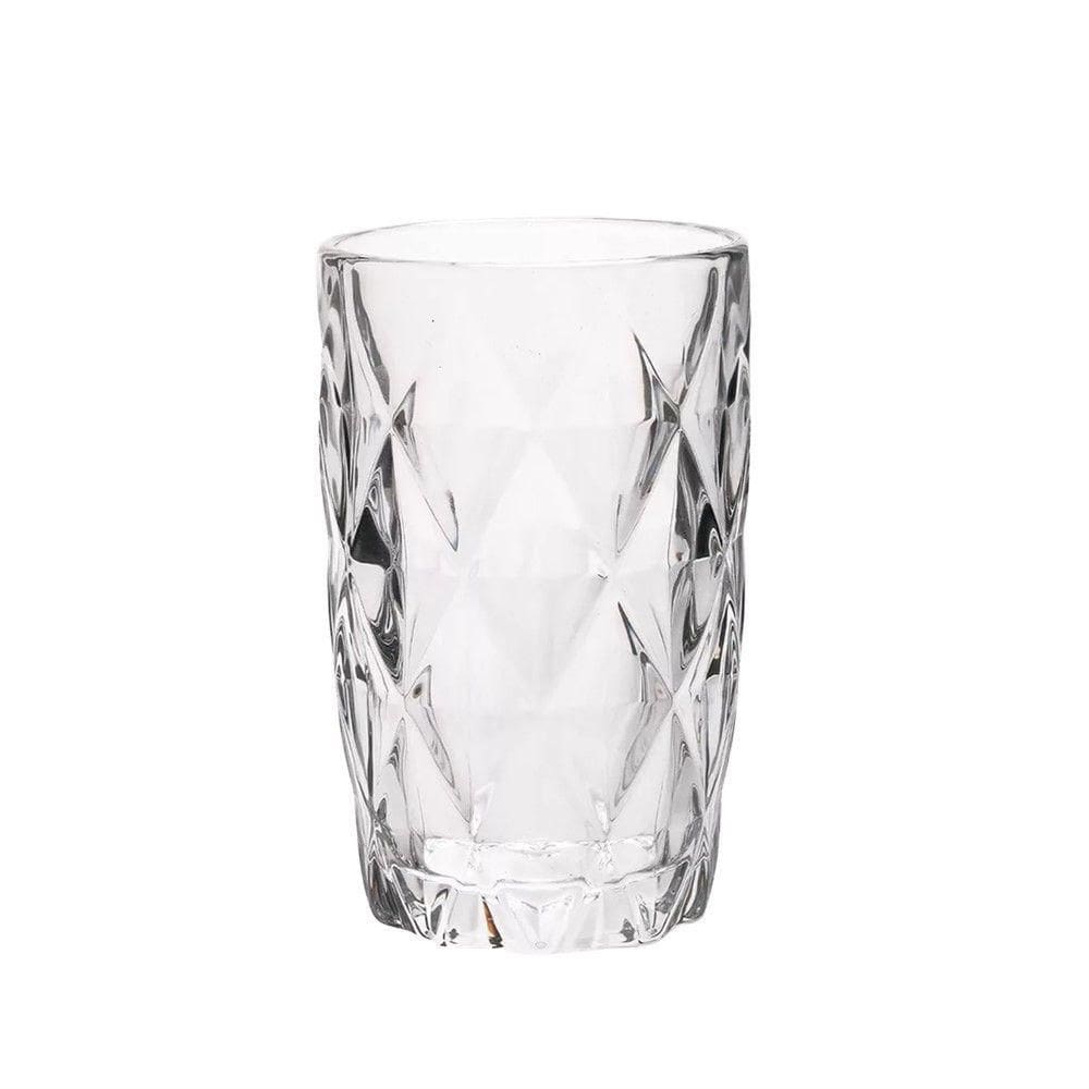 Copo De Vidro Resistente Diamond Transparente 400ml Em Casa Tem