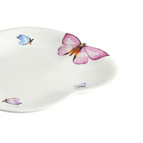 Prato De Sobremesa Borboletas 19cm Porcelana Branco Wolff