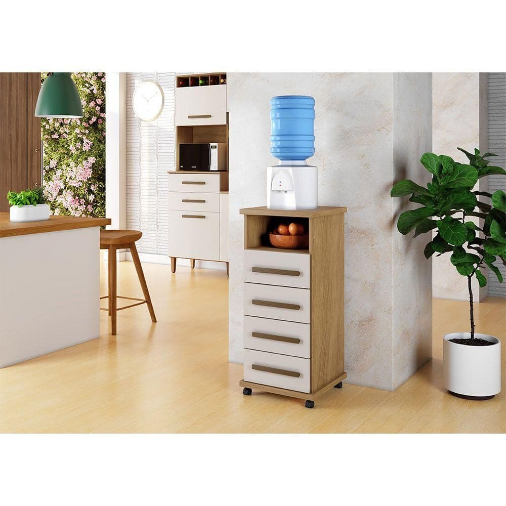 Balcão Piaui Master Mdf Arte Móveis Cinamomo/ Off White