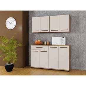 Balcão Campinas Master Mdf Arte Móveis Cinamomo/ Off White