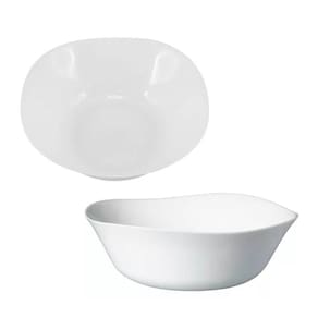 Jogo 6 Bowl De Vidro Opalino Branco Quadrado Tigela Sobremesa 15cm Em Casa Tem