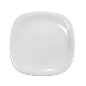 Prato De Sobremesa Branco Quadrado Square 20cm Vidro Opalino Em Casa Tem