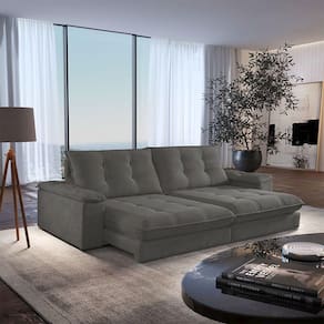 Sofá Dublin 02 Módulos De 80cm Br25cm Meu Sofá Online A231 Linho Cinza Escuro