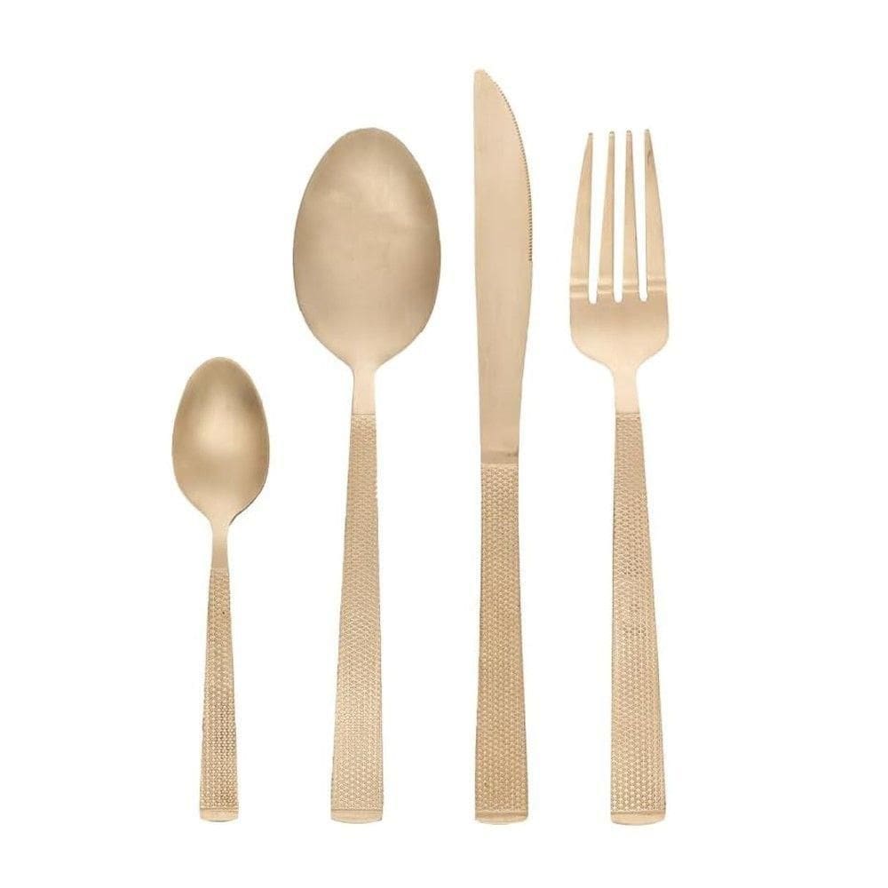 Faqueiro 16 Peças De Aço Inox Santorini Champanhe Lyor