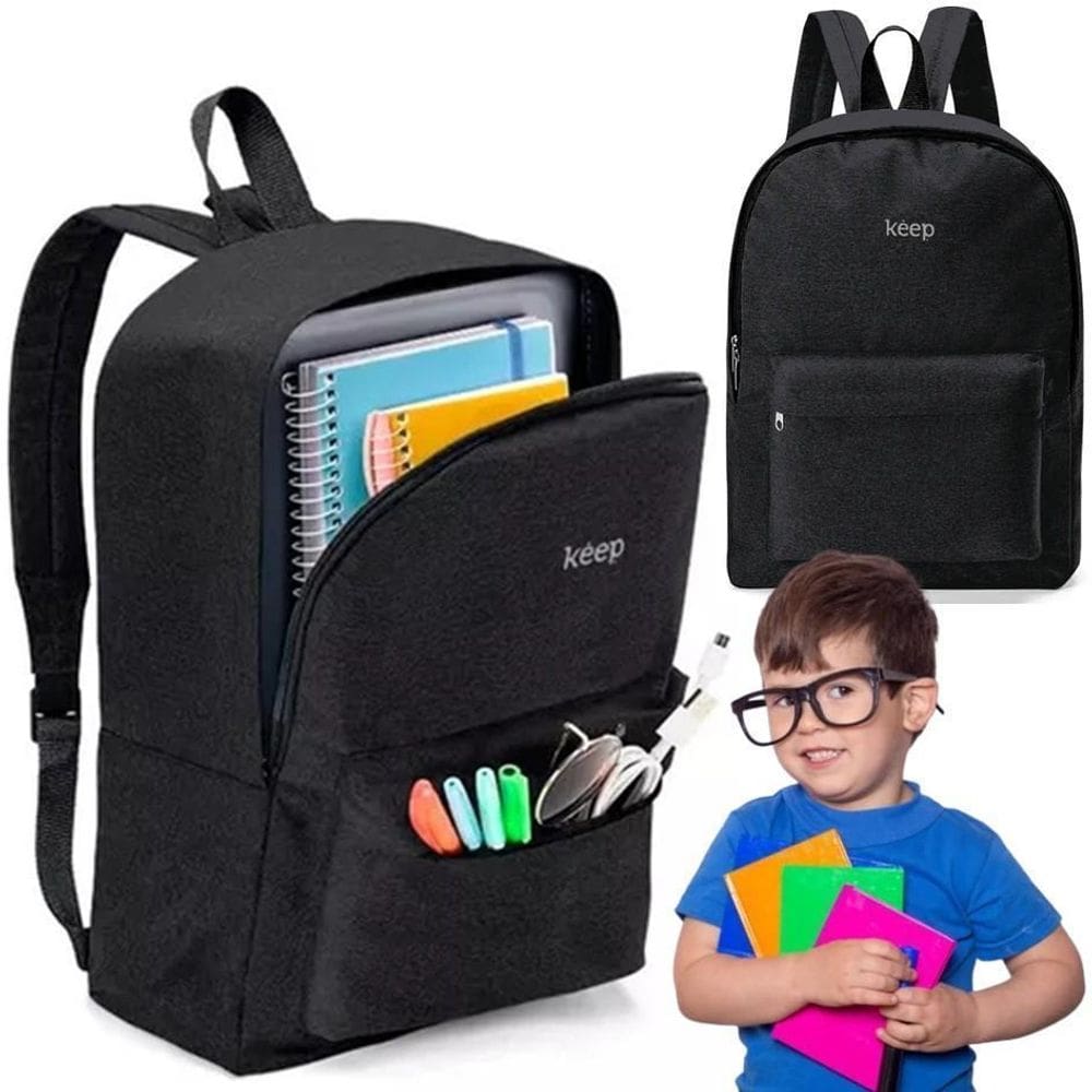 Mochila Escolar Universitária Com Bolso Frontal Keep