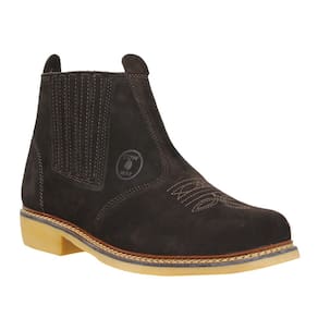 Botina Masculina Cow Way Nobuck Café Bico Quadrado 35318