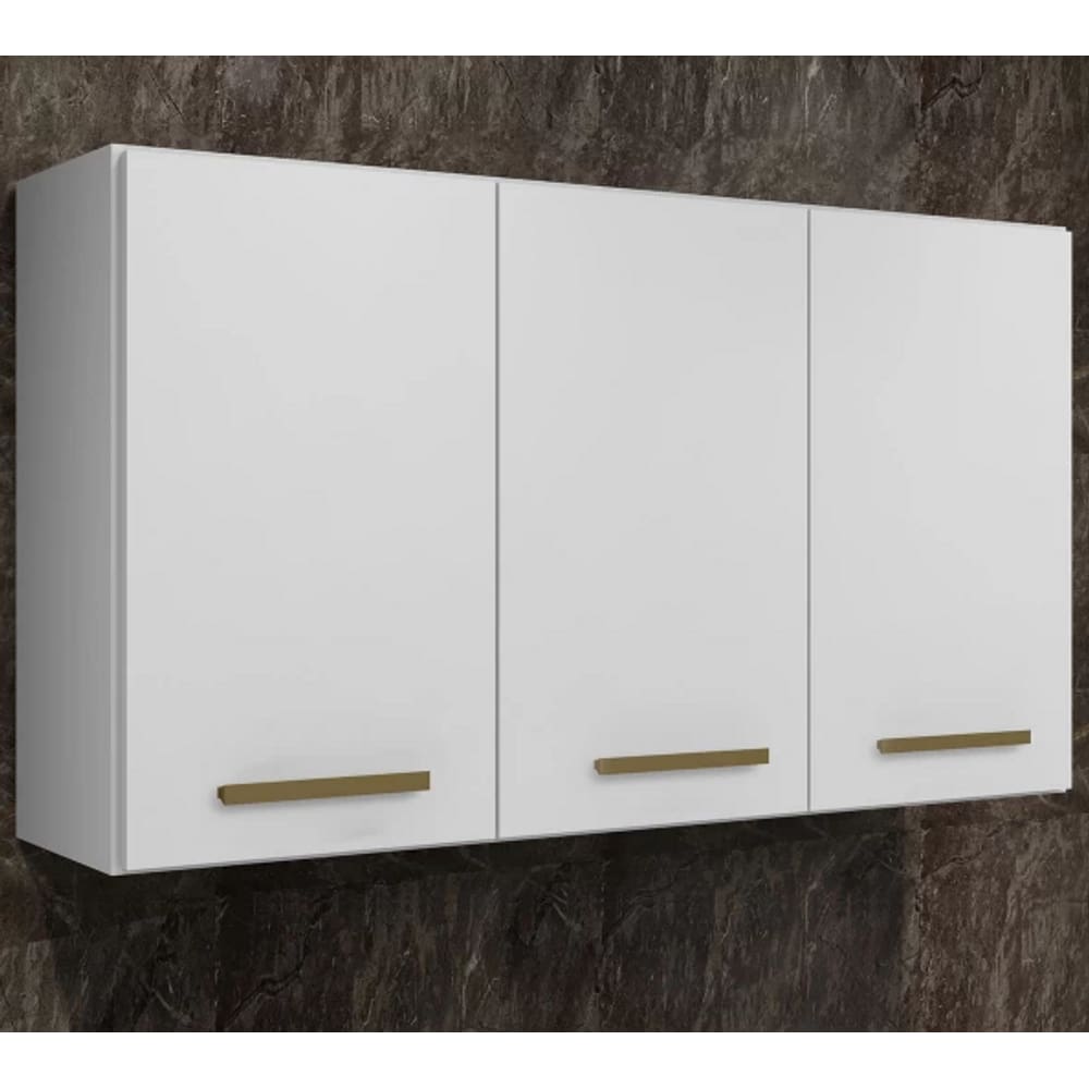 Armário Aéreo Etios 3 Portas Kaiki Móveis - Branco