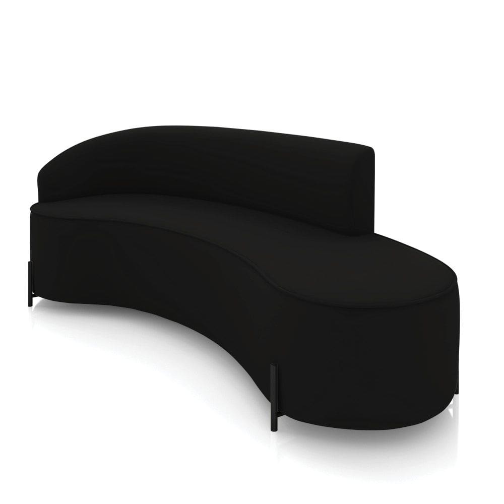 Sofá 4 Lugares Orgânico 220cm Pé Ferro Preto Morgan Veludo Preto D03 - D`Rossi