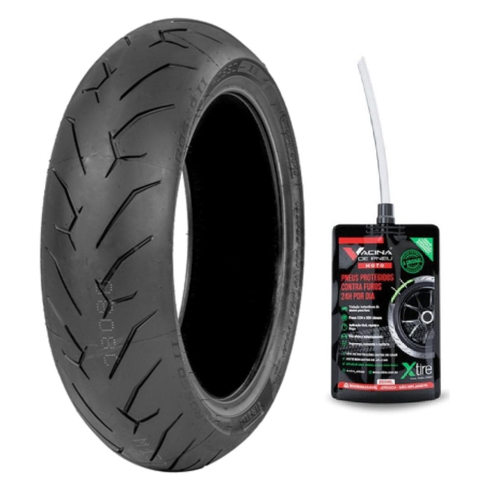 Pneu 140/70R-17 Traseiro Diablo Rosso Ii Tl 66H Ninja 300 Mt03 Yzf R3 Cb 250 Twister Cb300r Z 300 + Vacina